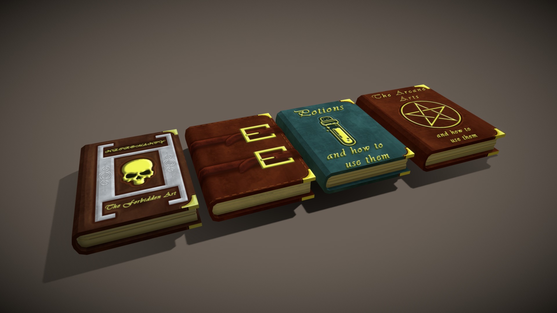 3D model Low Poly Handpainted Spellbooks - This is a 3D model of the Low Poly Handpainted Spellbooks. The 3D model is about calendar.