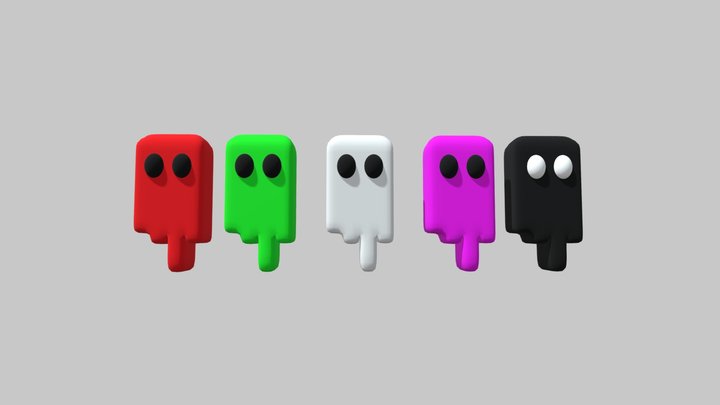 Low-Poly Ghost Pack 3D Model