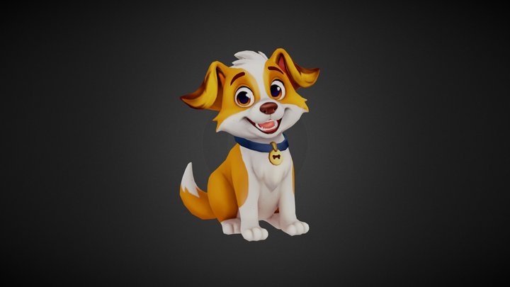 Cute Puppy 3D Model