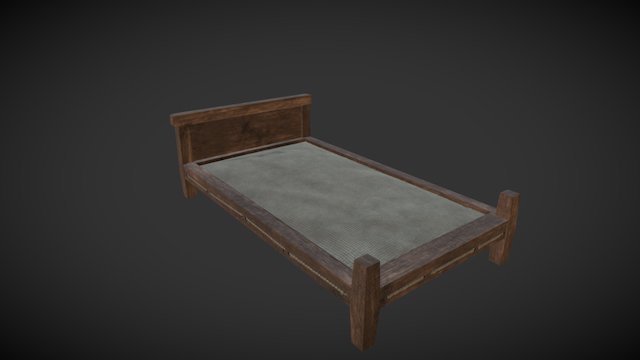 Wooden Bed 3D Model