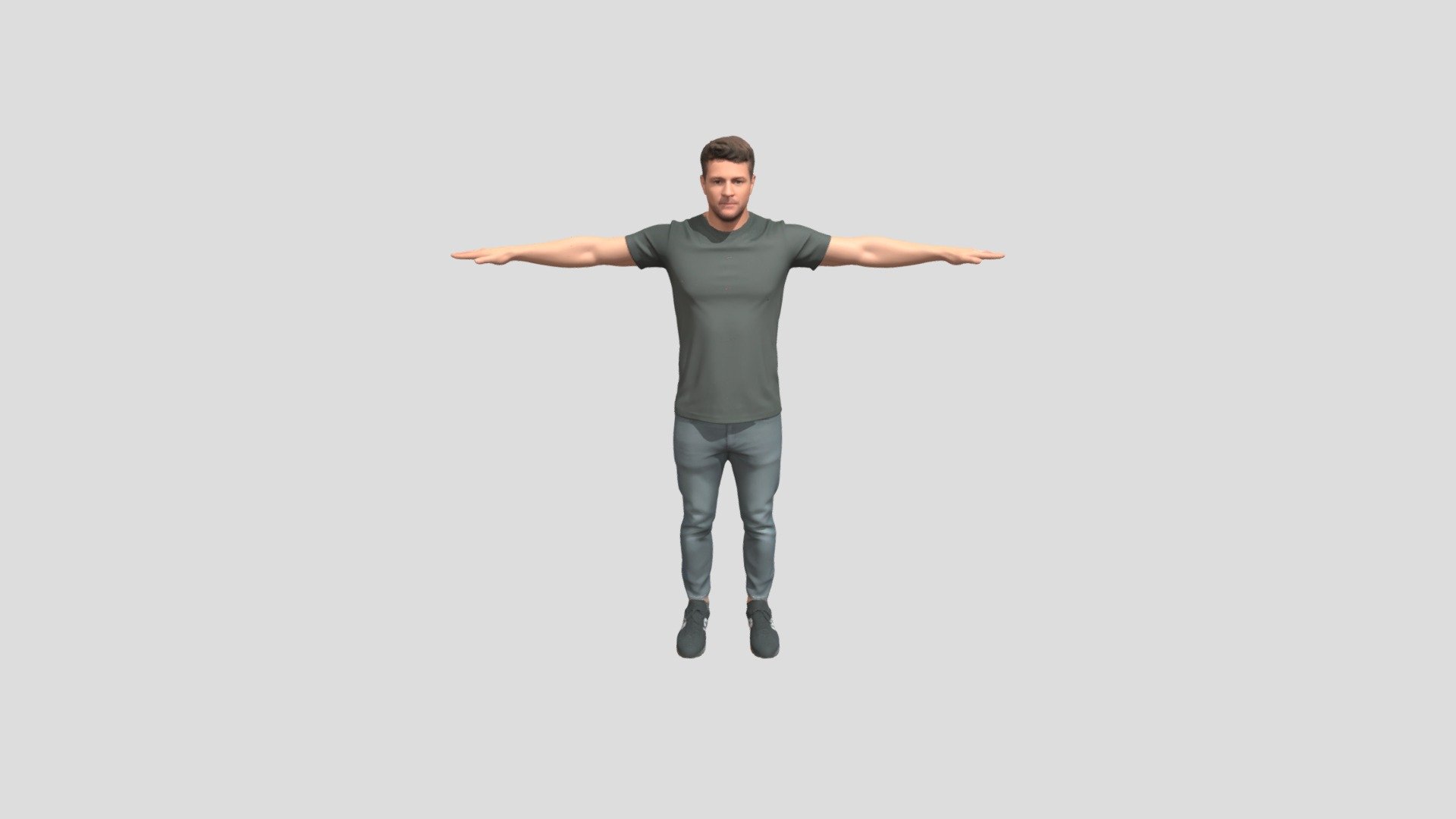 Smiling man in a gray t-shirt - 3D model by Ron.Frazier [a12e93d ...