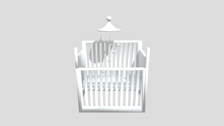 Baby Cot no texture 3D Model