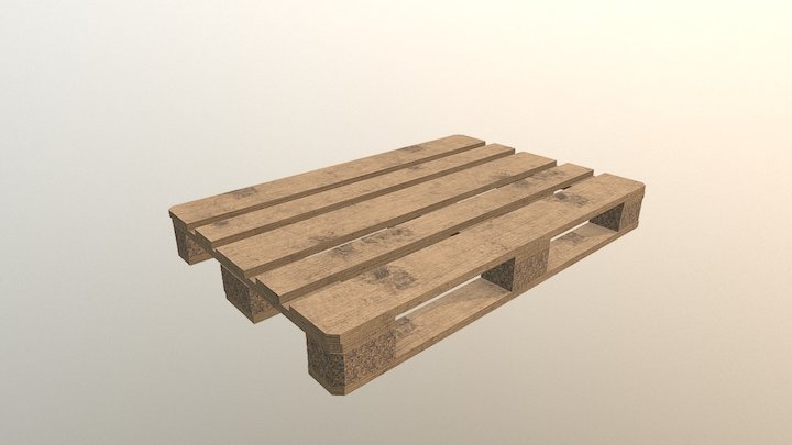 lowpoly wooden pallete 3D Model