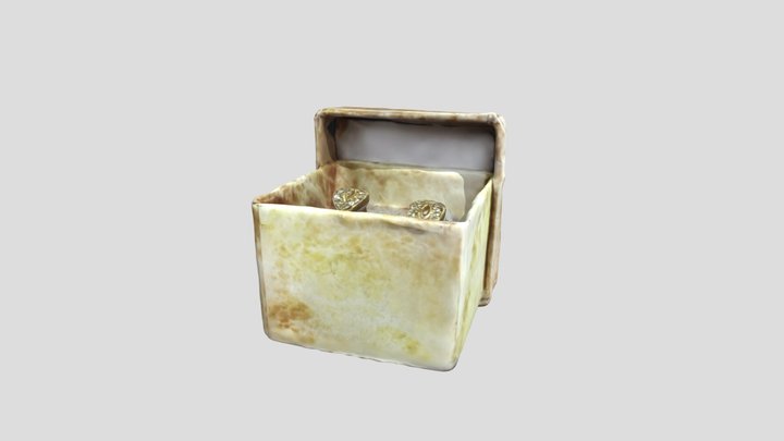 A Marbled Box Containing A Pair Of Gold Earrings – Kostenloses 3D-Modell STL