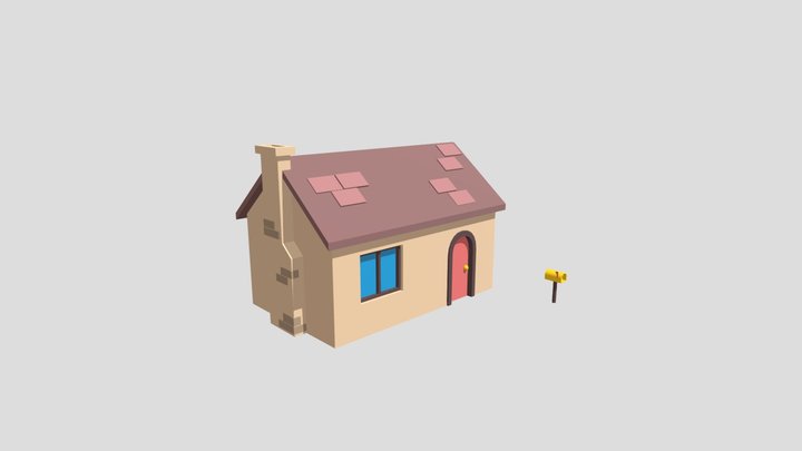 Stylizes Low-Poly House 3D Model