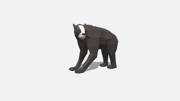 Low poly short-faced bear (Arctodus simus) – Modello 3D gratuito STL