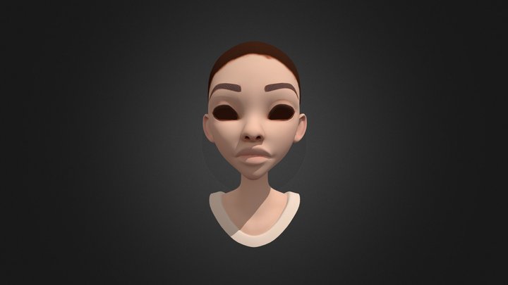 stylized_female_head_bust_v1.fbx 3D Model