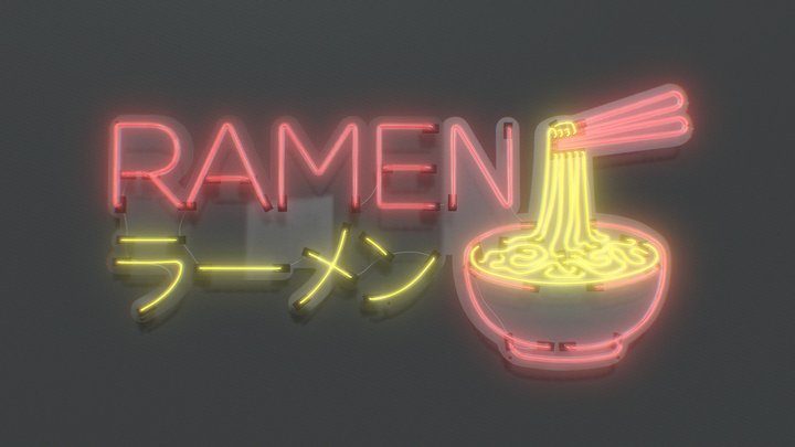 Ramen - Neon Sign 3D Model