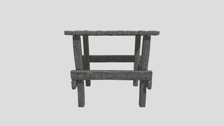 Ancient Writing Desk 3D Model