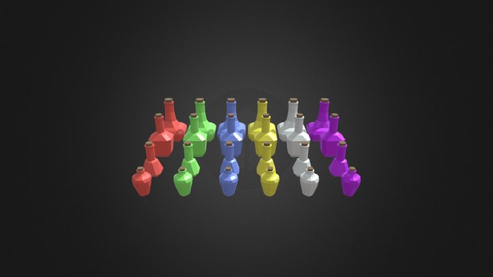 Simple Low-Poly Potion Bottles.
