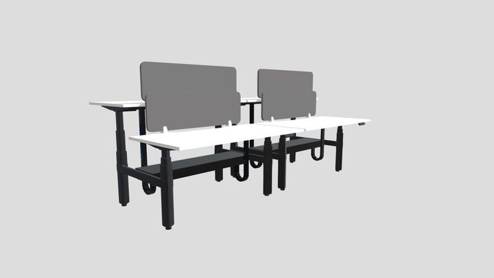 Trio B2B Cluster of 4 with screens 3D Model