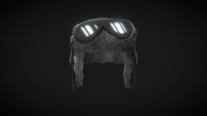 Black Ushanka With Goggles 3D Model