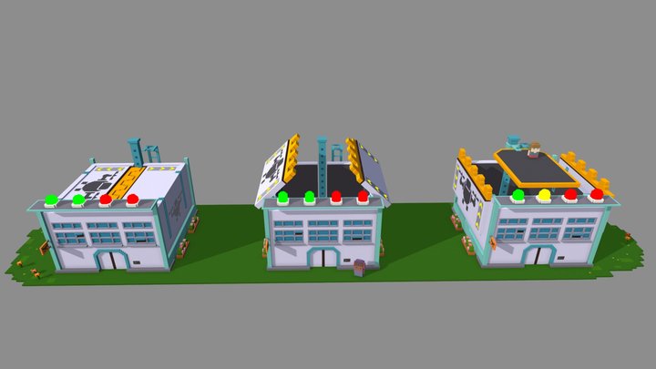 Amusement Park - Drone Building 3D Model