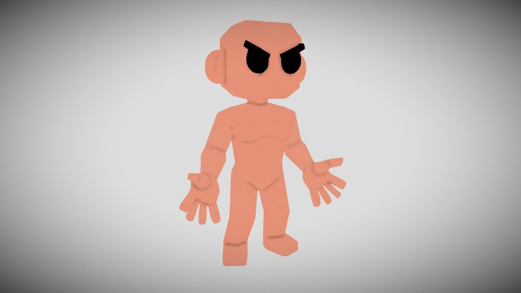 Chibi Blocky Head Lowpoly Handpainted