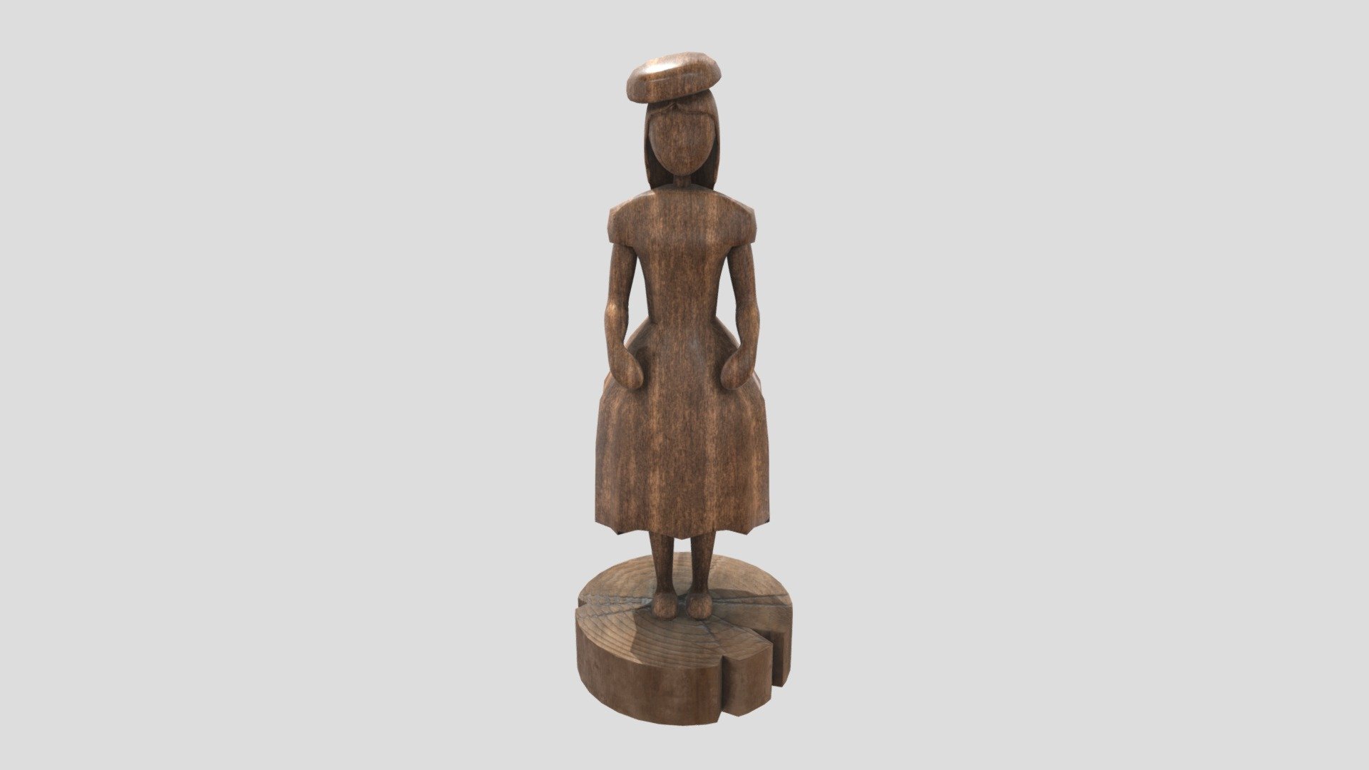 Wooden Girl Figurine 3D model by maliabz [a13f520] Sketchfab