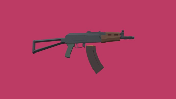 Low Poly AKS 74U 3D Model