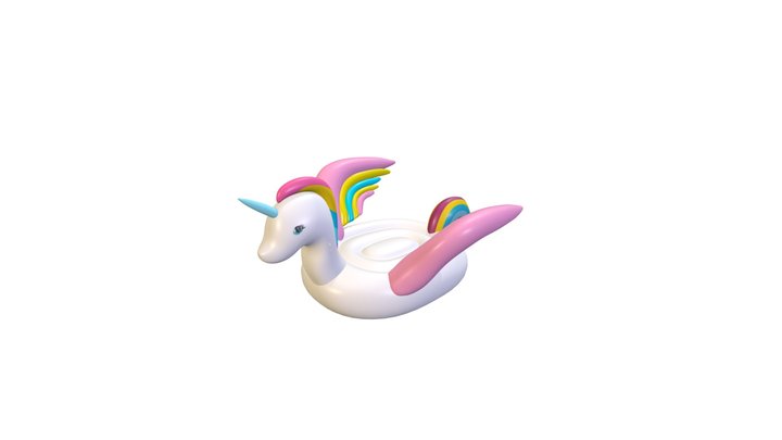 Rainbow Unicorn Pool Float 3D Model