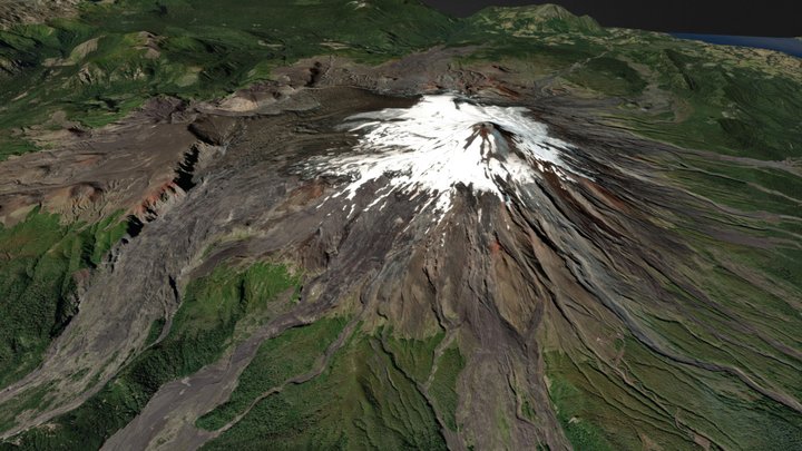 Volcán Villarrica, Araucanía, Chile. 3D Model