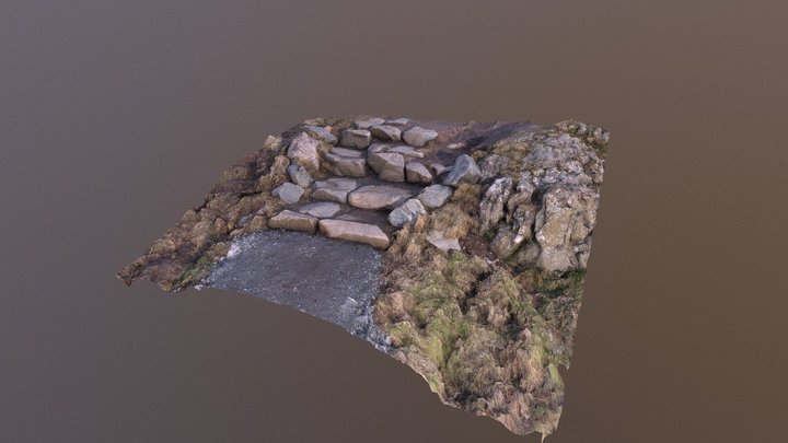 Stone pitching - upland path creation. 3D Model