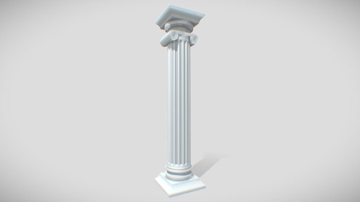 Perfect Ionic Column - Ancient Greek Pillar 3D Model