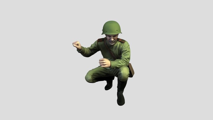 WW2 Soviet Tank Rider 3D Model