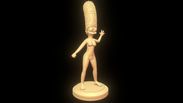 Marge Simpson Naked - 3D print model 3D Model
