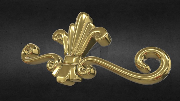 Ornate Gold Floursih 3D Model