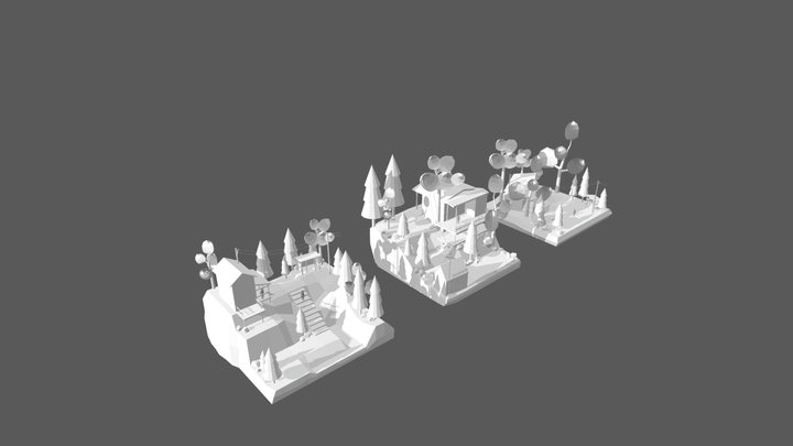 Forest Loner - Diorama and House blockout 3D Model