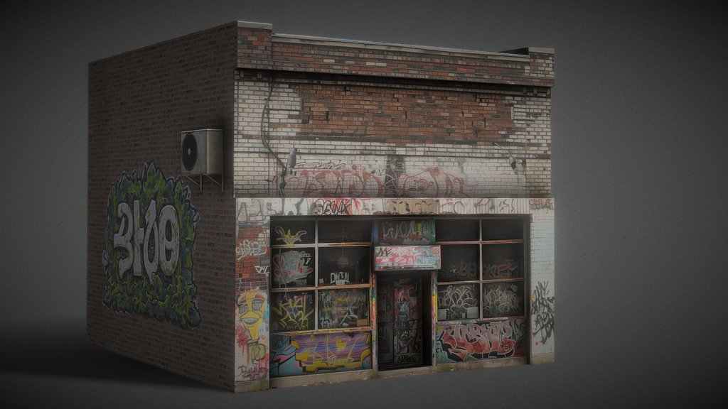 Ghetto Hood Graffiti Detroit Building #1