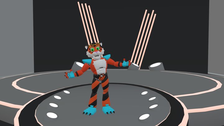 Fire Tiger Render 3D Model