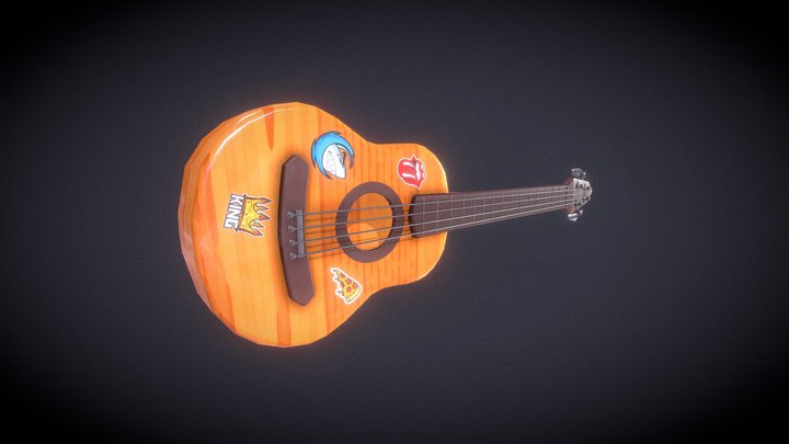 Stylized Guitar 3D Model