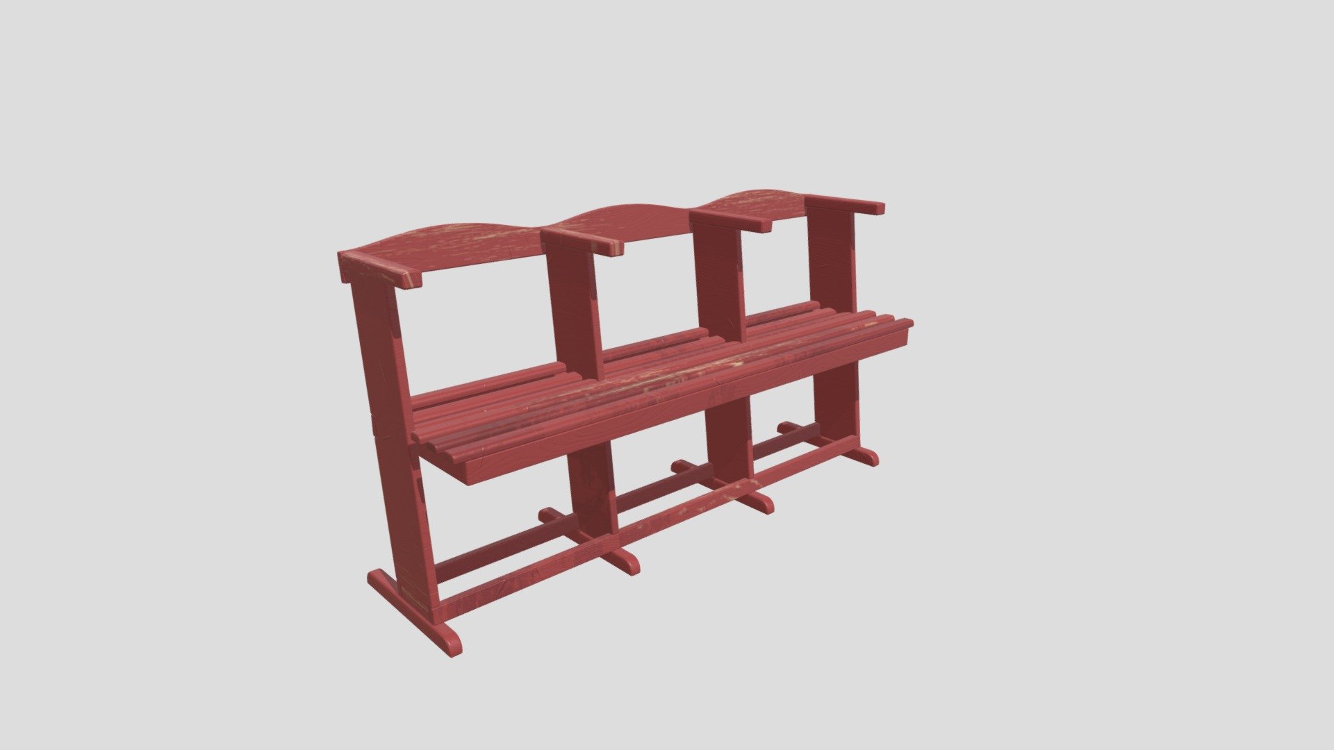 Red bench Download Free 3D model by ltwid (ltwid3D) [a14ec84