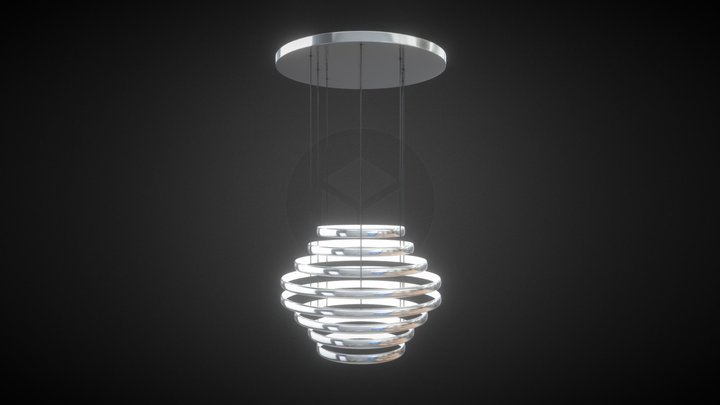 Ultramodern Ring Drop Ceiling Lamp 3D Model
