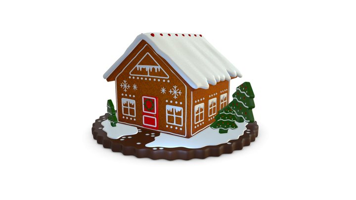 Gingerbread cottage  - Day 4 – Free 3D Model STL