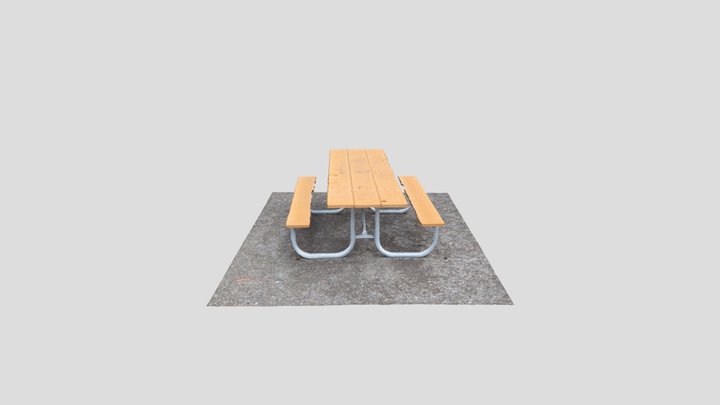 Picnic Table Scanned 3D Model