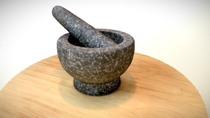 Granite Mortar and Pestle 3D Model