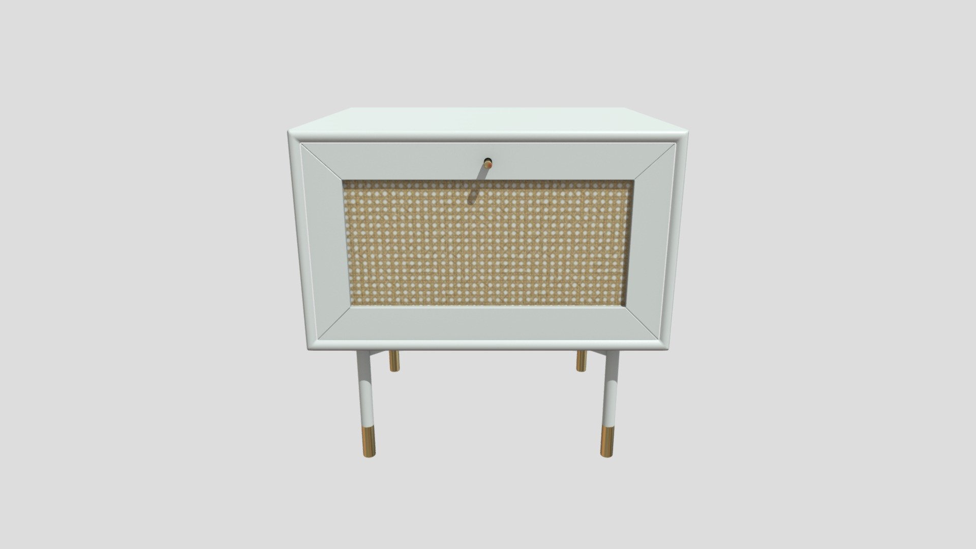 Bund woody white rattan nightstand - Buy Royalty Free 3D model by ...