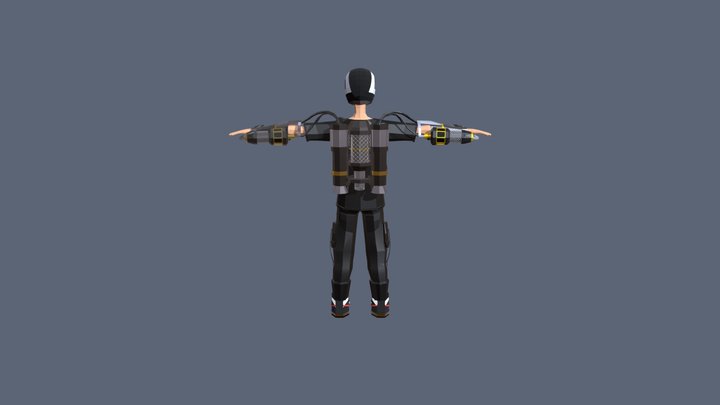 JETPACK MAN | Lowpoly animated character 3D Model