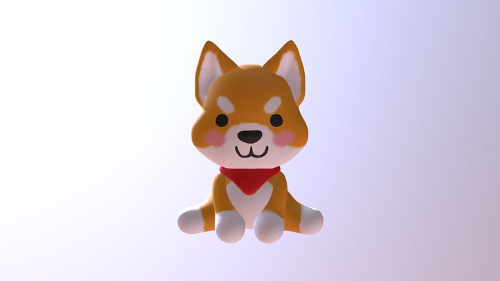 Shiba Inu Dog 3D Model