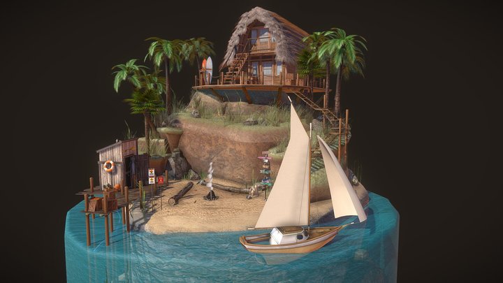 DAE Diorama - By the ocean 3D Model