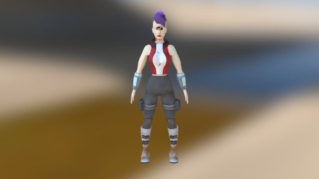 Leela- Futurama, Borderlands style (Draft) 3D Model