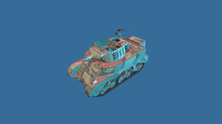 M8A1 Tank Destroyer 3D Model