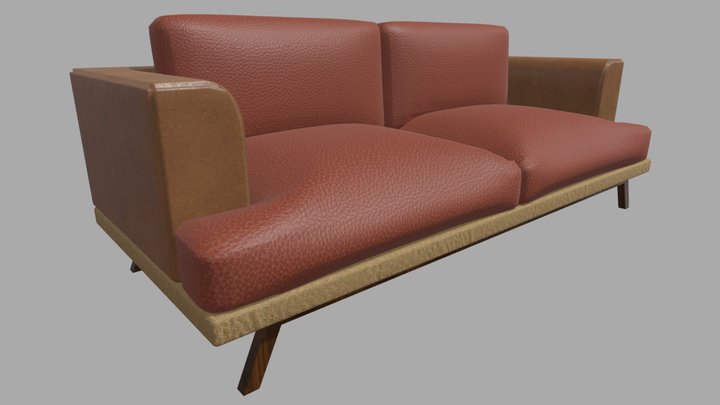 Leather Sofa 3D Model