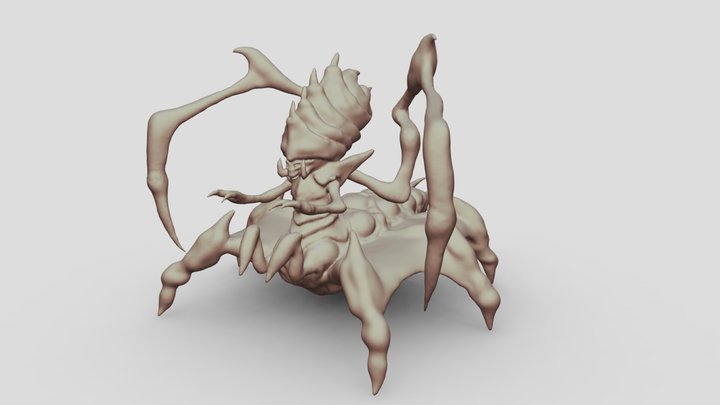 Queen Zerg Starcraft Untextured 3D Model