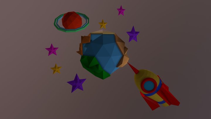 Space Lowpoly 3D Model