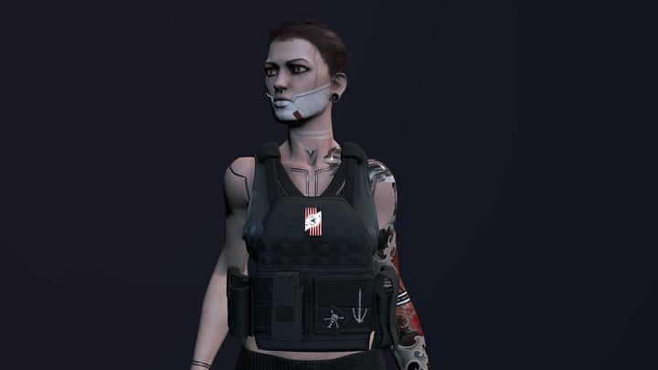 Cyberpunk Mercenary 3D Model