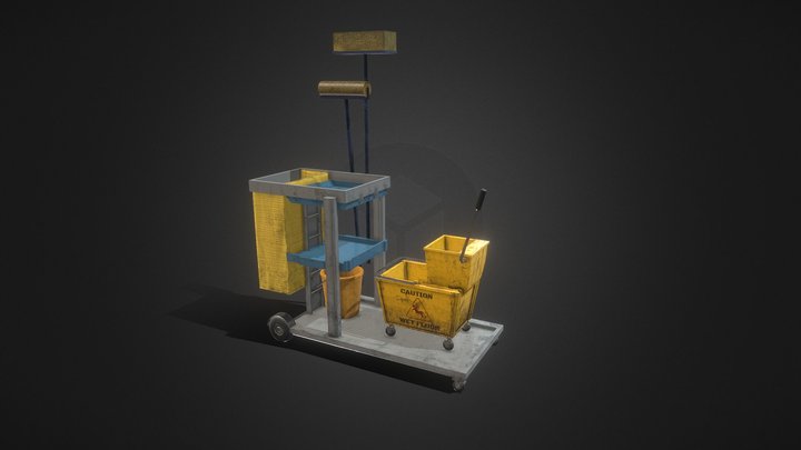 Cleaning Cart Set 3D Model