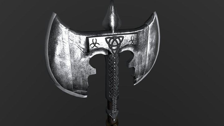 Steel Battleaxe Improved 3D Model