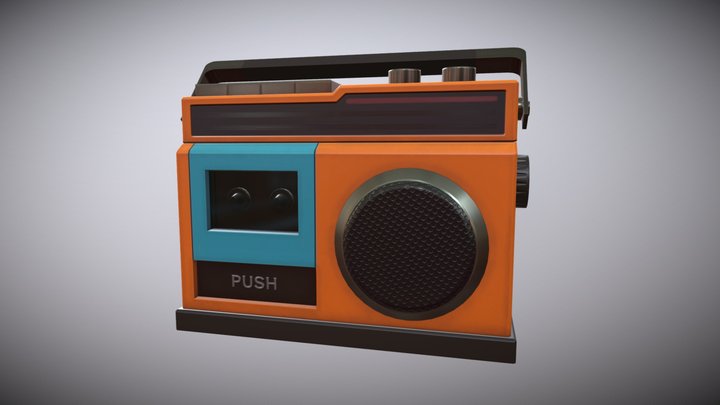 Stylised 80's Radio 3D Model