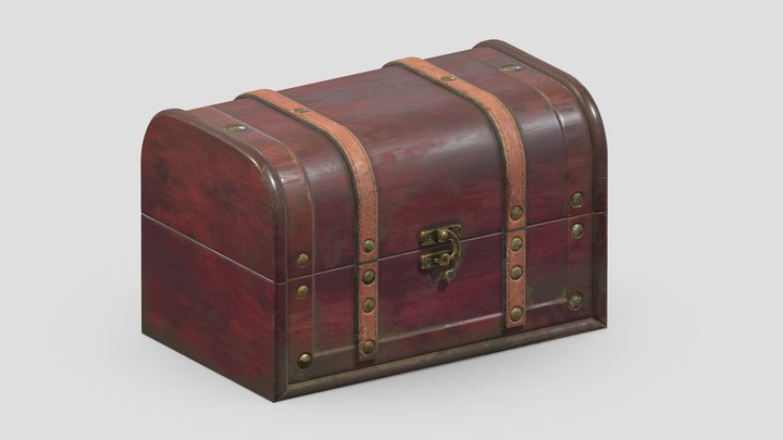 Treasure Chest Box 02 Low Poly Realistic PBR 3D Model